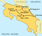 Costa Rica Landkarte - Budget Rundreise
